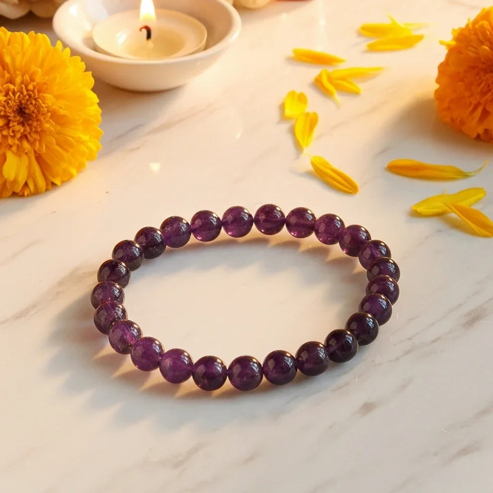 Natural Amethyst Bracelet for Peace, Positivity & Spiritual Growth