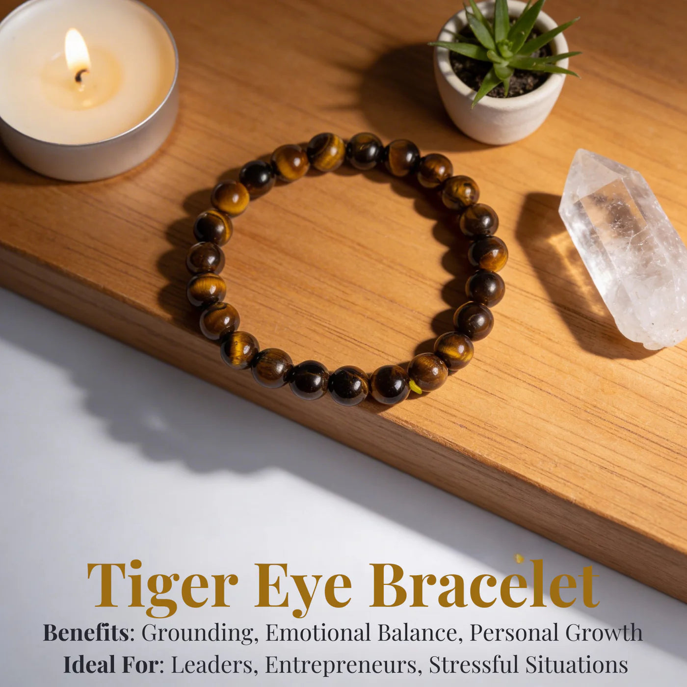 Tiger Eye Bracelet for Confidence, Protection & Success | Natural Stone Bracelet