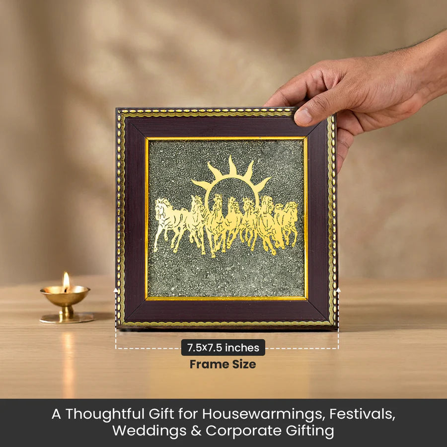 Raw Pyrite 7 Horses Frame