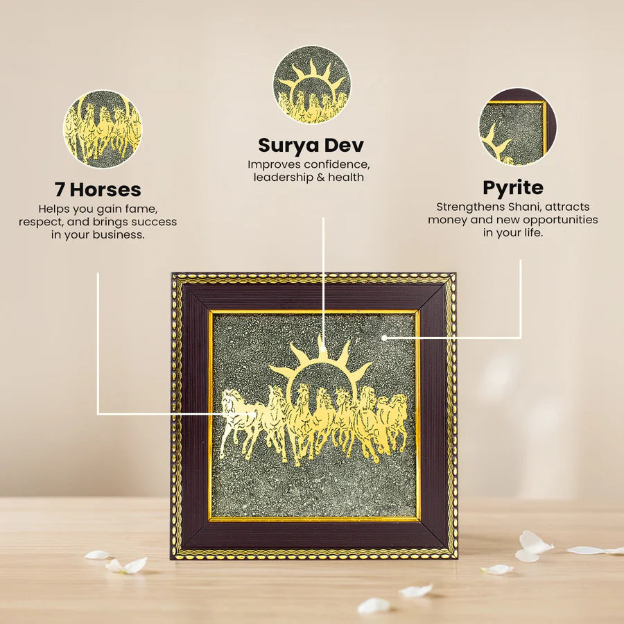 Raw Pyrite 7 Horses Frame
