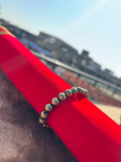 Raw Pyrite Natural Stone Bracelet – Handcrafted Energy Jewelry