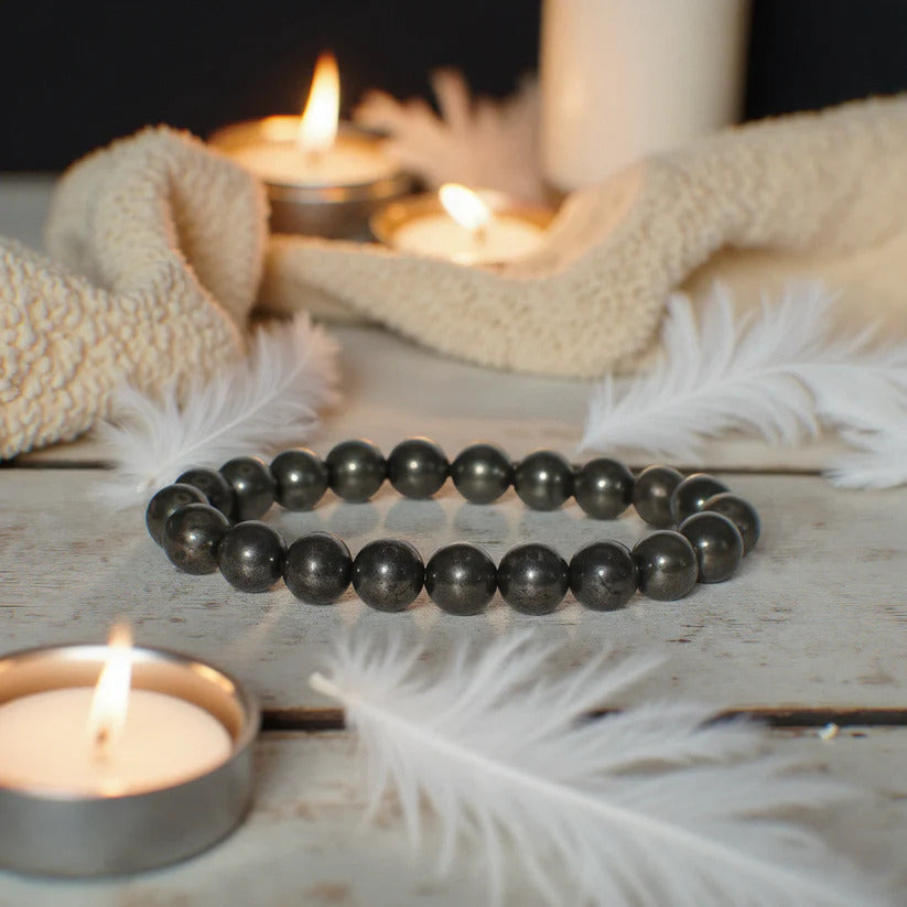 Raw Pyrite Natural Stone Bracelet – Handcrafted Energy Jewelry