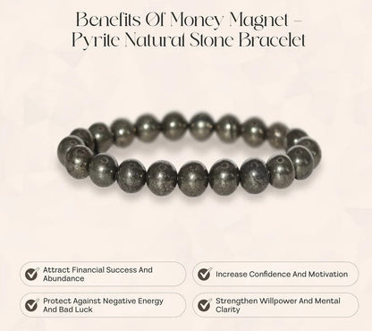 Raw Pyrite Natural Stone Bracelet – Handcrafted Energy Jewelry