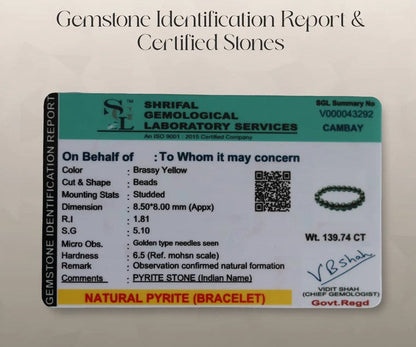 Raw Pyrite Natural Stone Bracelet – Handcrafted Energy Jewelry